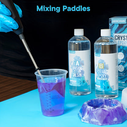 Resin Stirring Paddles 6 Pcs Reusable Epoxy Mixer Drill Attachment Multi-Size Reduces Air Bubbles DIY Resin Art Casting