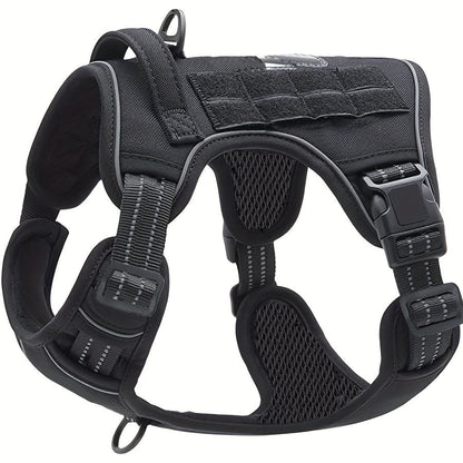 Reflective No-Pull Dog Harness with Control Handle – Military Tactical Vest for Training & Service Dogs, Sizes S-XL, Durable Polyester, Adjustable Fit for Medium & Large Dogs
