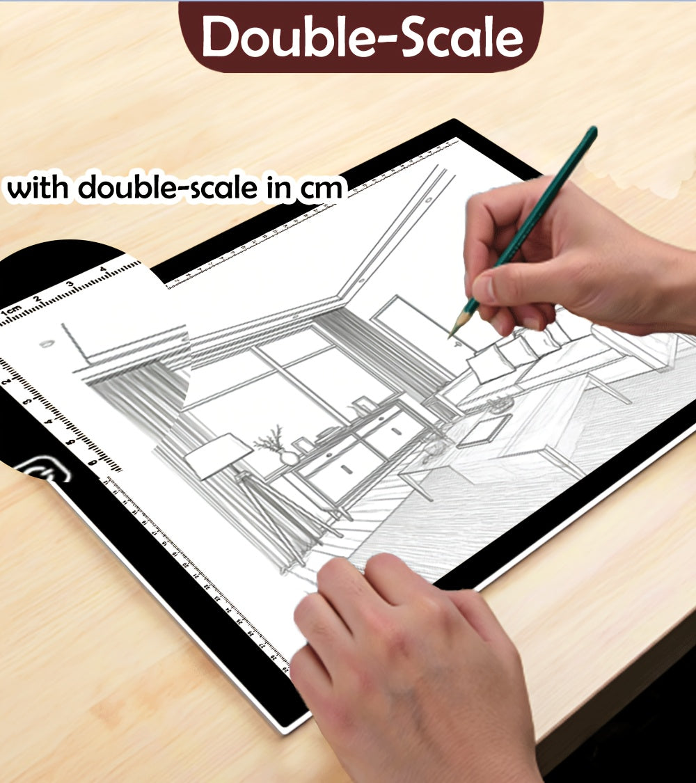 LED Light Pad A2 A3 A4 Adjustable Brightness Dual Light Strip Tracing Board Diamond Painting Sketching Drawing Art Light Box