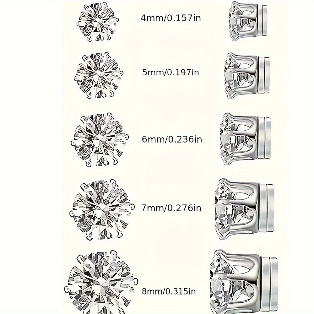 5 Pairs Clip On Earrings Set – No Piercing Needed, Sparkling Cubic Zirconia & Stainless Steel, Hypoallergenic Fashion Earrings for Women & Men, Everyday & Party Jewelry