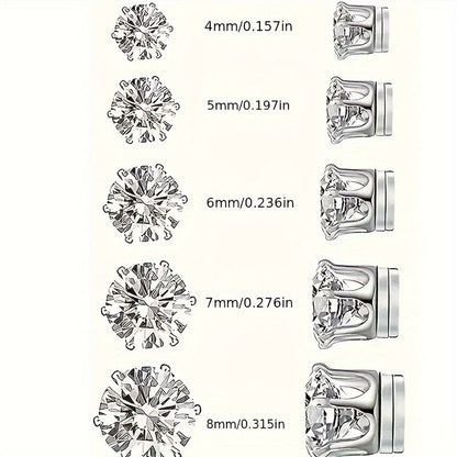 5 Pairs Clip On Earrings Set – No Piercing Needed, Sparkling Cubic Zirconia & Stainless Steel, Hypoallergenic Fashion Earrings for Women & Men, Everyday & Party Jewelry