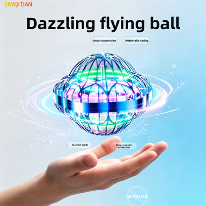 Smart Sensor UFO Hovering Flying Ball Toy Hexagonal Spinning Saucer Drone Autonomous Flight Hand Controlled Indoor Flying Robot Kids Adults Birthday Christmas Gift Blue Purple Red
