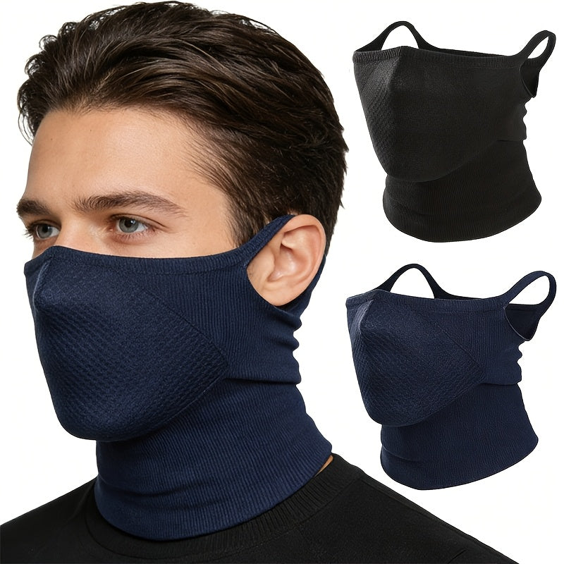 2-Pack Breathable Geometric Half Face Mask & Neck Cover for Men & Women – Unisex Ear Hook Design for Cycling, Hiking, Running, Skiing & Cosplay, Outdoor Sport Face Gaiter