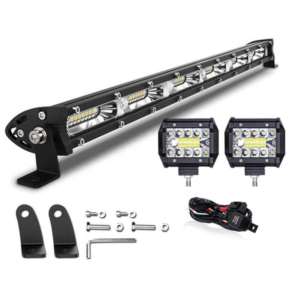 20 Inch 180W LED Light Bar Offroad Single Row – Ultra Slim 12V/24V Work Lamp for Truck, ATV, SUV, Tractor, Jeep & Boat – 6000K White, 50000Hr Lifespan – Velora