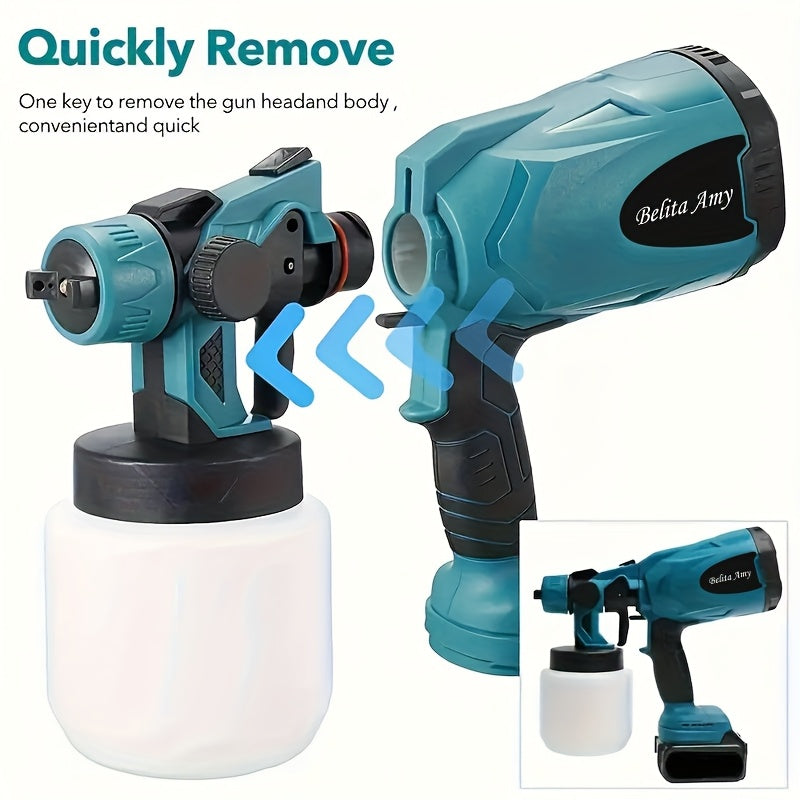 HVLP Electric Paint Sprayer Gun – Airless Spray Gun with 3 Patterns, 27oz Container, Easy Clean for House, Furniture, Cabinets, Fence, Walls, Cars & DIY Projects