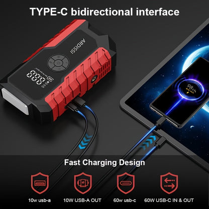 Portable Car Jump Starter 7-in-1 10000mAh 5000A Peak – 150PSI Digital Tire Inflator, LED Emergency Light & USB Charging for 12V Gas & Diesel Trucks SUVs Motorcycles – Holiday Gift for Men