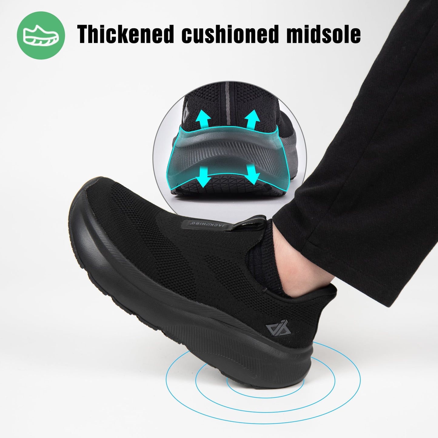 Men's Hands-Free Slip-On Orthopedic Sneakers – Wide Toe Box, Arch Support, Metatarsal Pad, Cushioned Zero Drop Sole, Mesh Upper, Walking Shoes for Comfort & Pain Relief