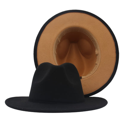 Wide Brim Cowboy Hat for Men & Women – Western Felt Fedora Cowgirl Cap, Classic Jazz Panama Trilby Style, Sun Hat for Outdoor Festivals, Travel & Everyday Casual Wear