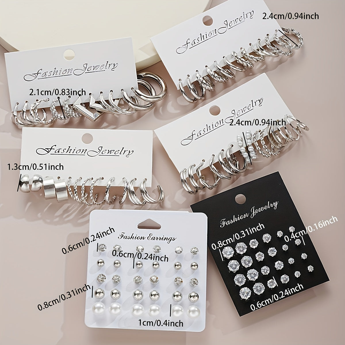 102-Piece Women's Earrings Set - Elegant Imitation Pearl Rhinestone Hoop Ear Cuffs Heart & Geometry Studs, Stainless Steel Hypoallergenic Fashion Jewelry for Daily Wear Parties Dates & Gifts