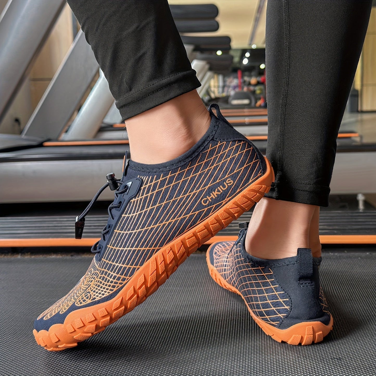 Striped Lace-Up Water Shoes for Men & Women – Quick-Dry Non-Slip Rubber Sole Aqua Shoes for Beach, Swimming, Diving, Hiking, Yoga & Indoor Fitness, Lightweight All-Season Footwear