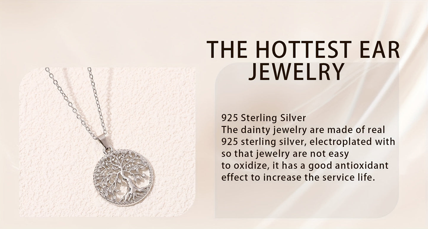 925 Sterling Silver Tree of Life Pendant Necklace for Women – Hypoallergenic Boho Vintage Style, Perfect Gift for Her, Casual & Dressy Wear