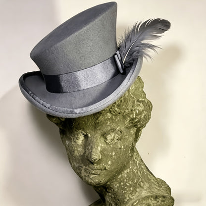 100% Wool Felt Fedora Hat with Ribbon for Women & Men – Adjustable Asymmetrical Top Hat for Church Parties Weddings, Elegant Fashion Headwear in 10 Colors, Perfect Christmas Gift