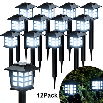 Solar Outdoor Lights LED Garden Path Lights IP44 Waterproof Landscape Lighting for Sidewalk Driveway Lawn Yard Courtyard – Warm White, Pack of 6, 12 or 24 – Christmas & Holiday Decor
