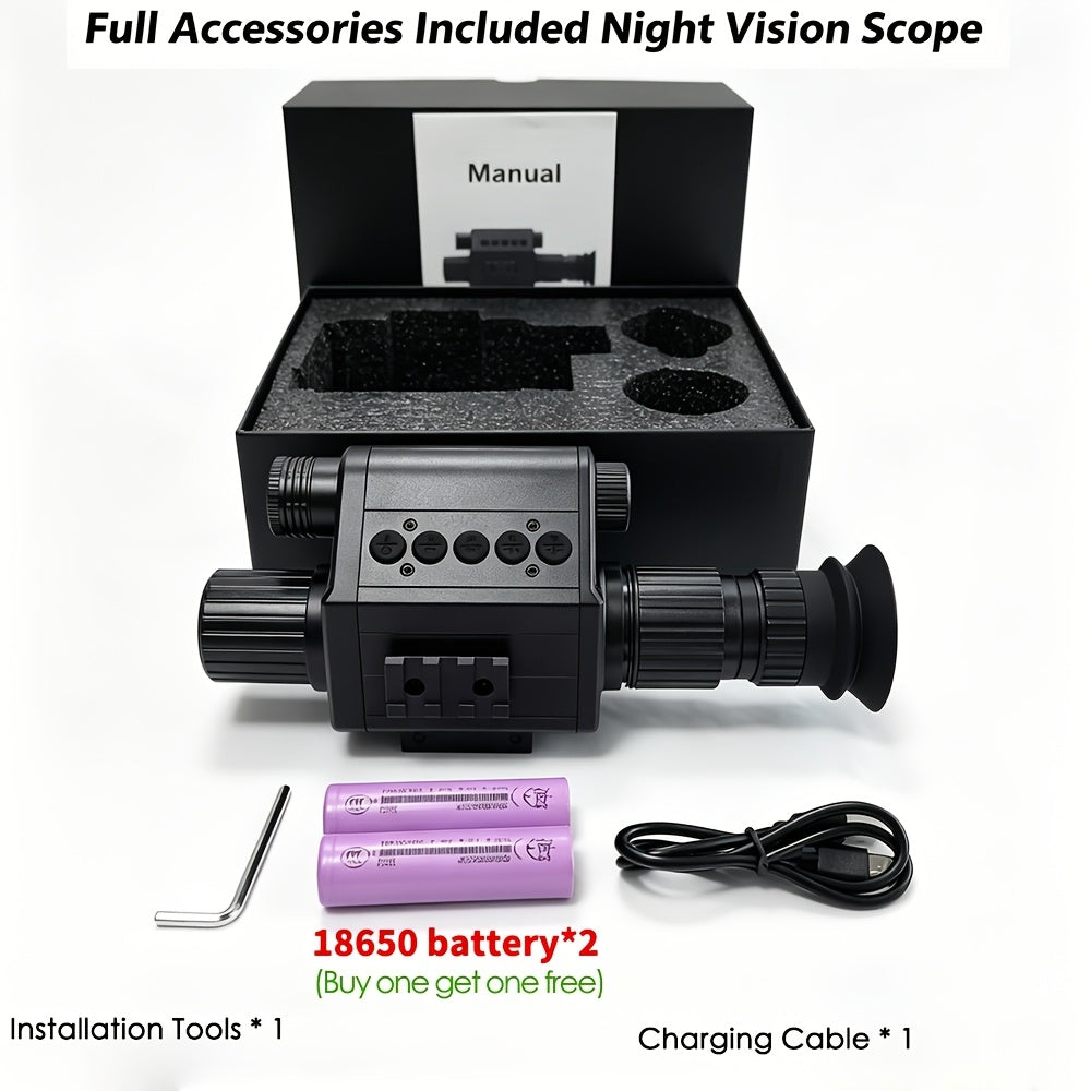 Digital Night Vision Monocular 5x Zoom 300M Range – 940nm Infrared 50mm Lens HD1080P Photo Video Aluminum Alloy Scope with 2 Rechargeable Batteries for Hunting, Fishing, Camping & Wildlife Observation