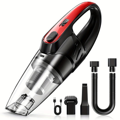 Handheld Car Vacuum Cleaner 6000PA 2000mAh Rechargeable 40dB Low Noise 5 Accessories for Car Home Pet Hair Pink