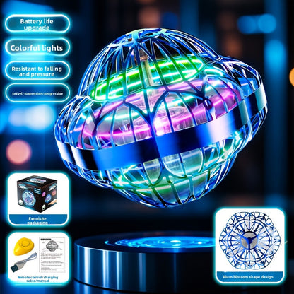 Smart Sensor UFO Hovering Flying Ball Toy Hexagonal Spinning Saucer Drone Autonomous Flight Hand Controlled Indoor Flying Robot Kids Adults Birthday Christmas Gift Blue Purple Red