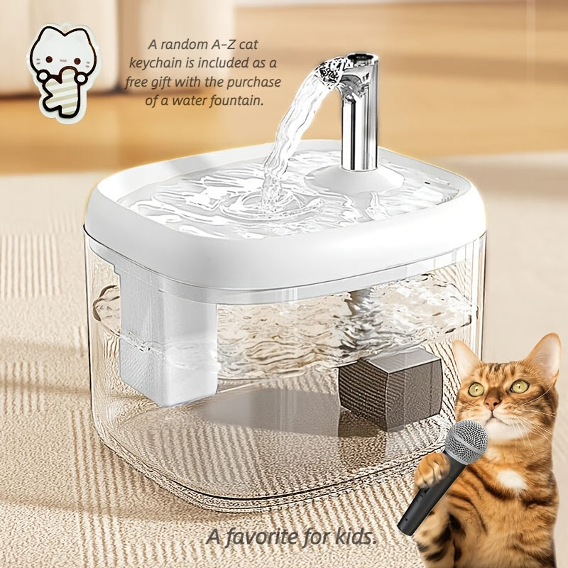 Cat Water Fountain Ultra Quiet USB – Fully Automatic Circulating Pet Smart Water Dispenser, No Batteries Required, Available in Gray, White & Yellow