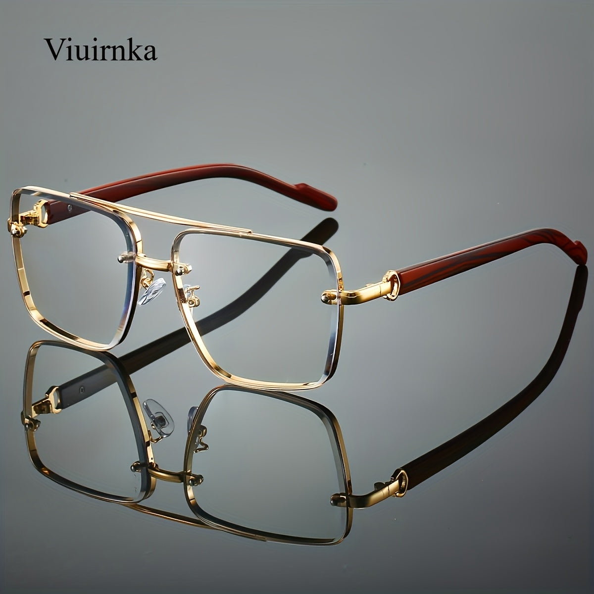 Retro Square Woodgrain Sunglasses for Men & Women – UV400 Gradient AC Lenses, Lightweight PC Frame, 7 Color Options, Vintage Street Style Eyewear for Driving, Travel & Everyday Wear