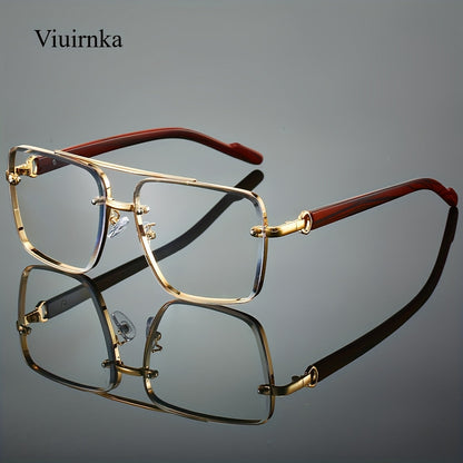 Retro Square Woodgrain Sunglasses for Men & Women – UV400 Gradient AC Lenses, Lightweight PC Frame, 7 Color Options, Vintage Street Style Eyewear for Driving, Travel & Everyday Wear