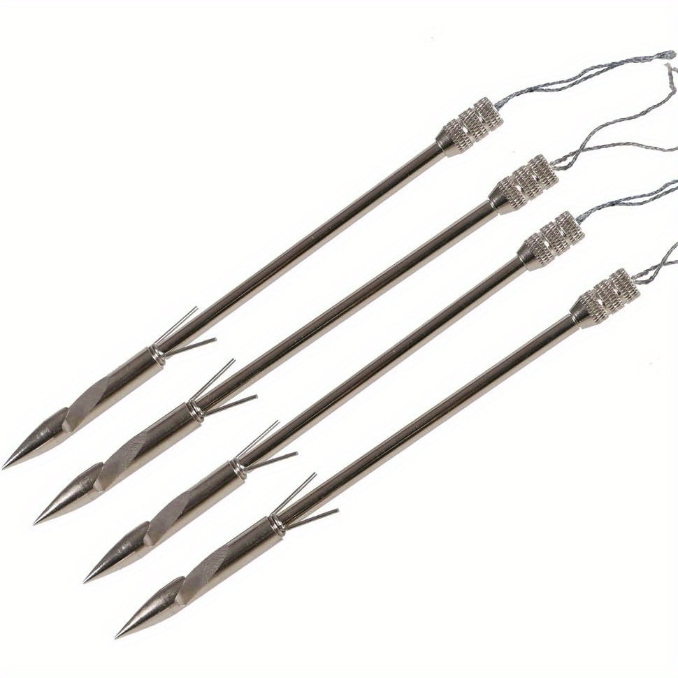 12-Pack Stainless Steel Fishing Slingshot Arrowheads – Detachable Bowfishing Arrow Tips, Slingshot Fishing Darts for Bow Fishing & Slingshot Shooting, Replacement Broadheads Fishing Accessories