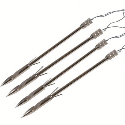 12-Pack Stainless Steel Fishing Slingshot Arrowheads – Detachable Bowfishing Arrow Tips, Slingshot Fishing Darts for Bow Fishing & Slingshot Shooting, Replacement Broadheads Fishing Accessories