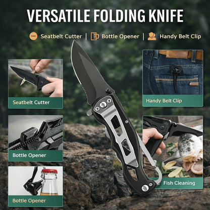 19-in-1 Survival Kit for Men Camping Gear Emergency Survival Equipment Tactical Outdoor Adventure Set Gifts for Dad Husband Hiking Hunting Fishing with Carry Box