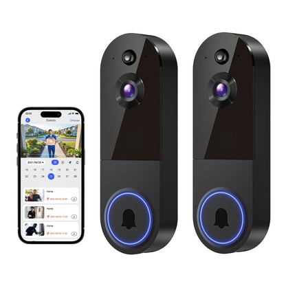 Wireless Doorbell Security Camera 1080P HD | 166° Panoramic View, Auto Tracking, Night Vision, Spotlight, Two-Way Audio, Person & Vehicle Detection, 2.4G WiFi – 1pc or 2pcs