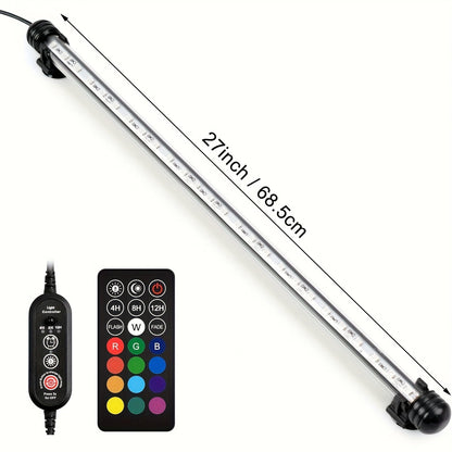 Submersible LED Aquarium Light Multicolor Underwater Fish Tank Light 7.5" to 35" - Multiple Sizes 9 to 66 LEDs for Freshwater Saltwater Aquarium Decoration