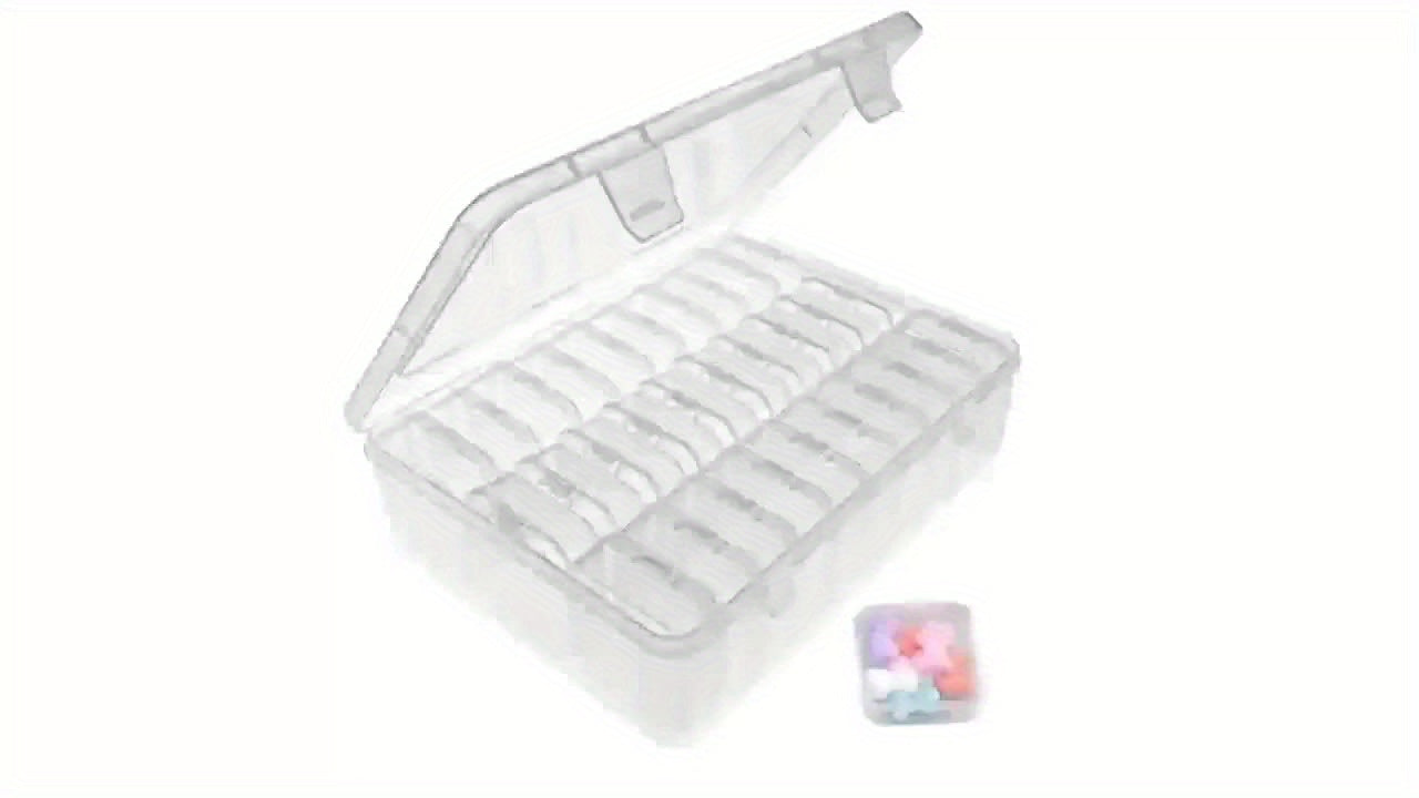 Bead Organizer Kit 30pcs Transparent Plastic Storage Boxes with Flip Lids for Jewelry Making, Beading, Craft Supplies, Small Parts & DIY Projects – Rectangular Stackable Containers