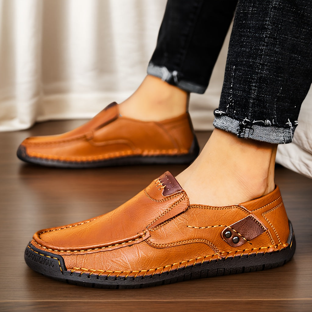 Men's Slip-On Loafers Lightweight Comfortable Casual Shoes for Driving Shopping Everyday Wear Flexible All-Season Footwear Black Light Brown Dark Brown Sizes US 3.5-12.5
