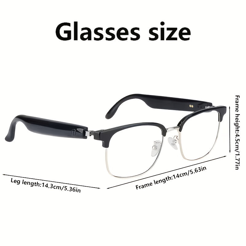 AI Smart Glasses with 8MP HD Camera Touch Control ChatGPT Real-Time Translation Wireless Calling Blue Light Protection Noise Reduction Dual Mics Photochromic Lens for Cycling Driving Travel Office