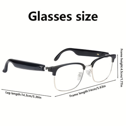 AI Smart Glasses with 8MP HD Camera Touch Control ChatGPT Real-Time Translation Wireless Calling Blue Light Protection Noise Reduction Dual Mics Photochromic Lens for Cycling Driving Travel Office