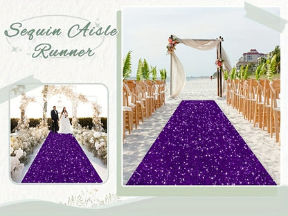 Sequin Aisle Runner 2x15FT Glitter Wedding Carpet Runner 12 Colors for Wedding Ceremony Bridal Shower Party Decoration Outdoor Indoor