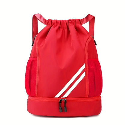 Lightweight Sports Drawstring Backpack for Men & Women | Gym Bag for Basketball Yoga Fitness | Spacious Polyester Shoulder Bag with Drawstring Closure & Inner Pouch | 6 Colors