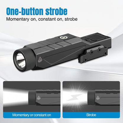 1680 Lumens Tactical Flashlight for Rifle with Momentary Strobe – M-Lok & Picatinny Dual Rail Mount, Magnetic USB Rechargeable, Low Profile Weapon Light for Hunting, Shooting & Home Defense (Model DF9030)