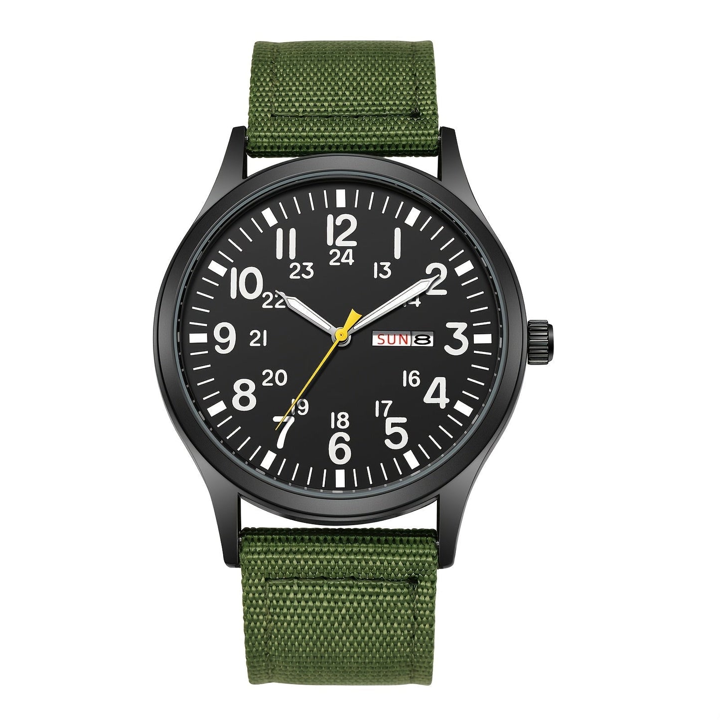 Men's Outdoor Sports Quartz Watch with Nylon Strap – Luminous Dial 24-Hour Military Scale Calendar Function, Lightweight Alloy Case, Multiple Colors Available, Casual Business Adventure Gift Watch for Men
