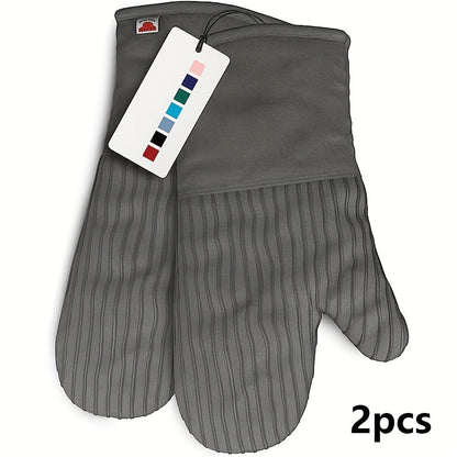 Oven Mitts and Pot Holders Set 6 Piece Heat Resistant Non-Slip Silicone Kitchen Gloves for Baking BBQ Cooking – Includes 1 Pair Mitts & 4 Pot Holders