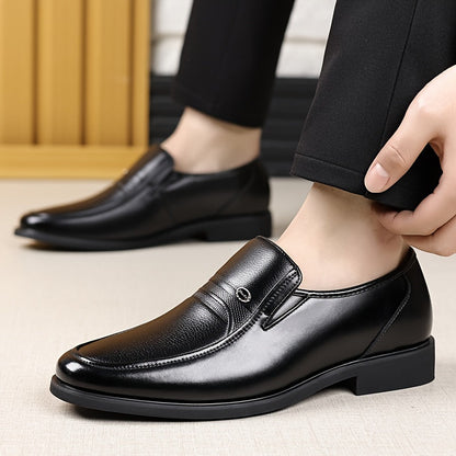 Men's Oxford Dress Shoes Formal Slip-On Business Loafers High Quality Fashion Leather Look Footwear for Men Extra Large Sizes US 7-13 Black
