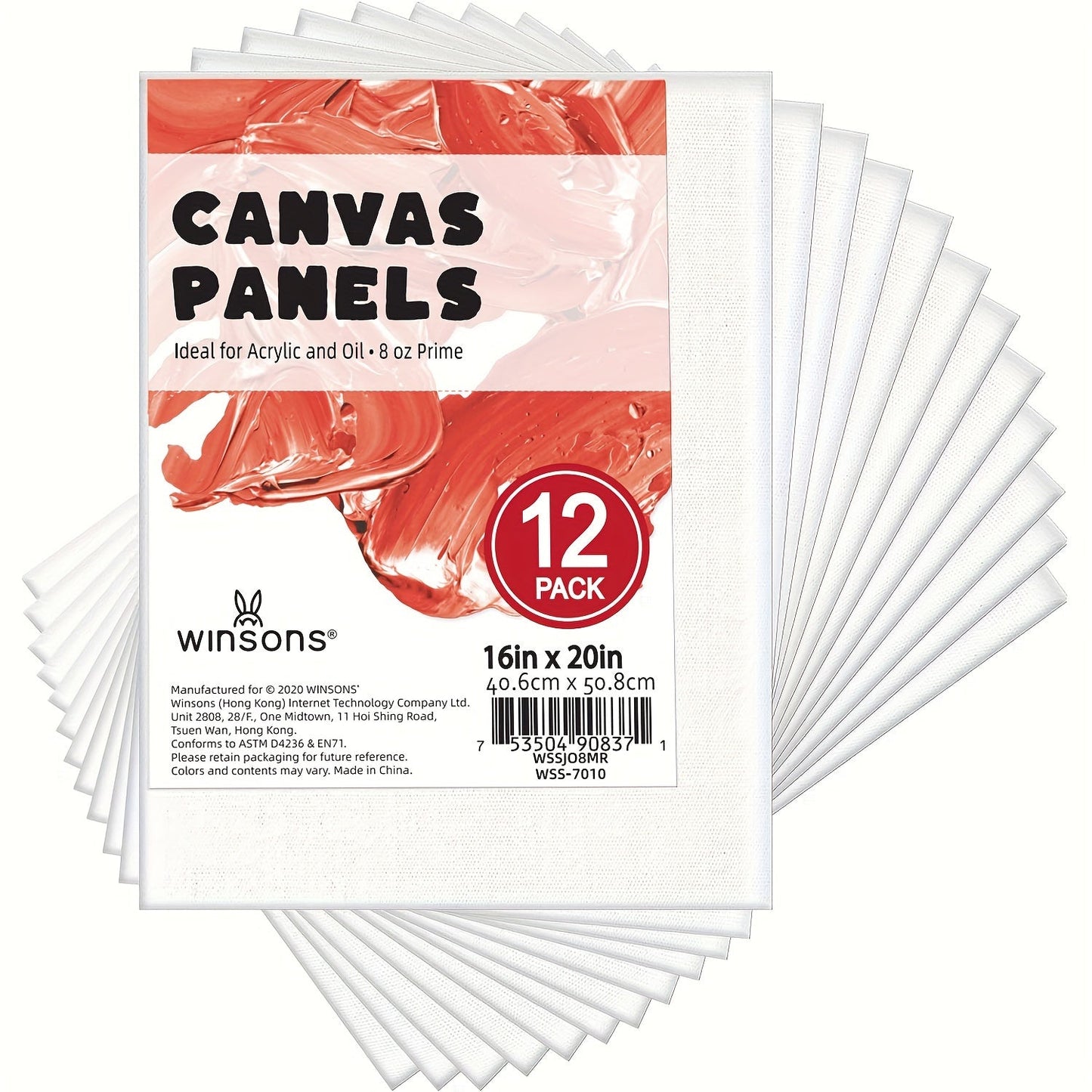Canvas Panel Boards 12-Pack Triple Primed – White Artist Painting Canvas for Acrylic, Oil, Gouache & Tempera, Sturdy Flat Canvas Boards for Beginners & Professionals