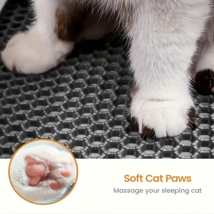 Cat Litter Mat Honeycomb Double Layer – Waterproof Urine-Proof Non-Slip Litter Trapping Mat for Cat Litter Box, Easy to Clean, Soft on Paws, Reduces Scatter & Waste, Perfect Gift for Cat Lovers