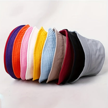 4 Pack Foldable Bucket Hats for Men and Women - Soft Solid Color Packable UPF Sun Protection Hats for Outdoor Beach Hiking Fishing Camping Travel, Unisex Summer Hat Random Colors