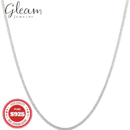 S925 Sterling Silver 4mm Wide Glittering Chain Necklace for Men Women – Solid Sparkling Unisex Jewelry, Gift Box Included, 18in & 22in, Birthday Valentine's Day Gift