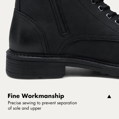 Men's Motorcycle Chukka Boots – Zipper & Lace-Up Genuine Leather Casual Fashion Boots with Non-Slip Sole, Cap Toe, Breathable Cushioned Insole, Black & Brown | Velora