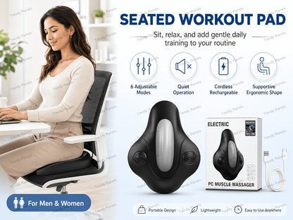 Electric Pelvic Floor Trainer – Cordless Kegel Cushion Device with 6 Vibration Modes for Pelvic Floor Exercises & Muscle Relaxation, Quiet Rechargeable Fitness Equipment for Men & Women at Home