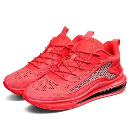 Men's Air Cushion Running Sneakers Lightweight Lace-Up Anti-Slip Shock-Absorbing Breathable Athletic Shoes for Walking Fitness Tennis Travel Sizes US 6.5-13.5 Black Blue White Yellow Red