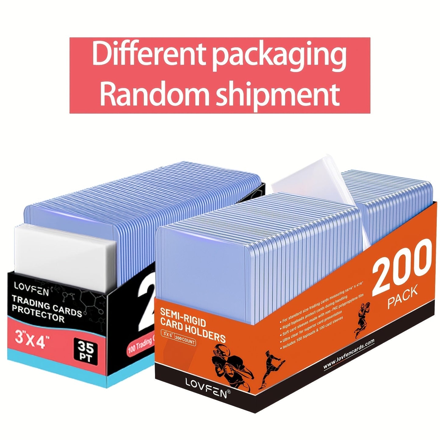 Trading Card Top Loaders 200 Count Hard Plastic 3x4 Inch with Sleeves – Card Holders for Baseball Football Basketball Pokemon TCG Sports Cards Collector Gift