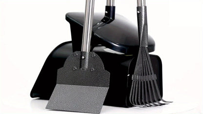 Dog Pooper Scooper Set Heavy Duty with Swivel Bin, Rake & Spade – Long Handle Pet Waste Removal Tool for Grass, Dirt & Gravel, Includes 40 Waste Bags, Great for Large Dogs