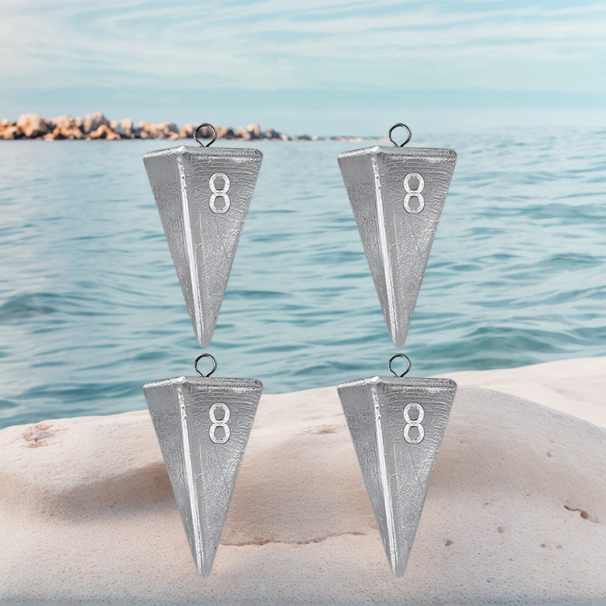 Pyramid Fishing Sinkers – Saltwater & Freshwater Surf Fishing Weights, Strong Hold in Current, Sizes 1oz to 10oz, Multi-Pack Tackle for Pompano, Bass, Drum & More