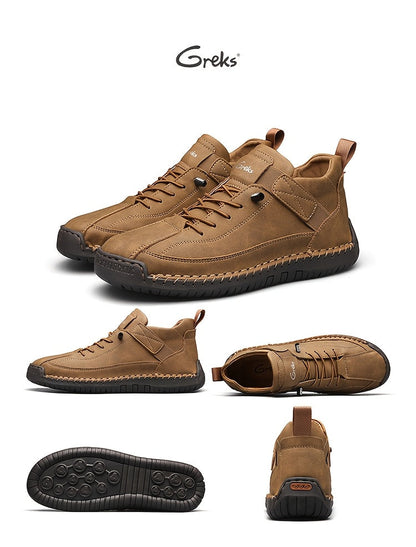 Men's Slip-On Ankle Boots Lightweight Mid-Top Loafers Cushioned Sole Non-Slip for Walking Driving Casual Office Semi-Formal Spring Fall EU 34.5-48