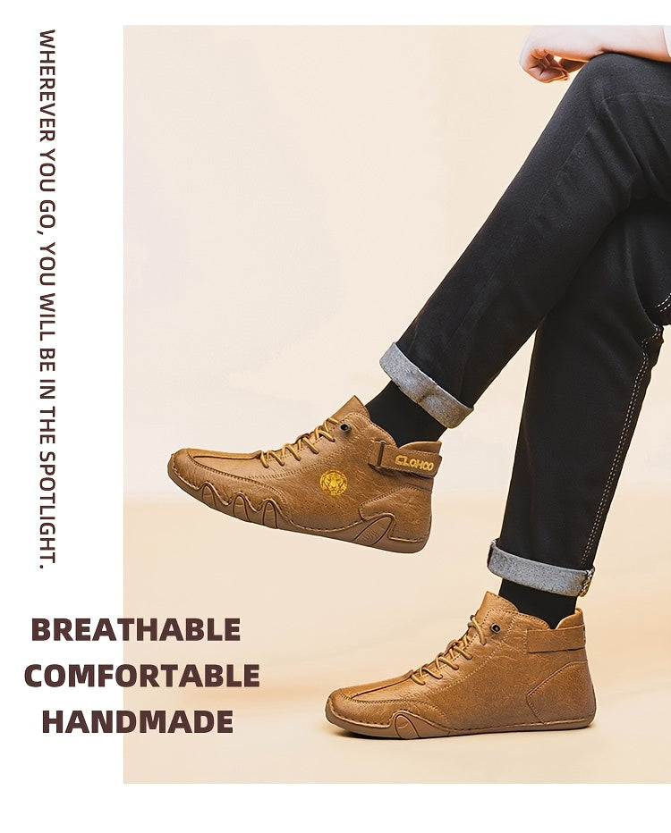 Men's High-Top Sneakers Breathable Lace-Up Casual Shoes Soft Rubber Sole Non-Slip Outdoor Walking Shoes for Men US 7-12 Multiple Colors